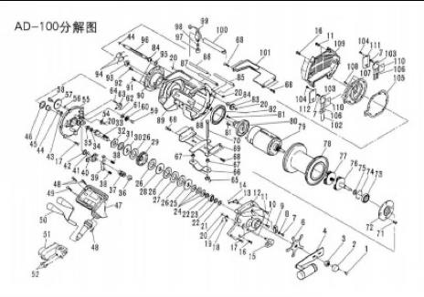 船釣機分解圖